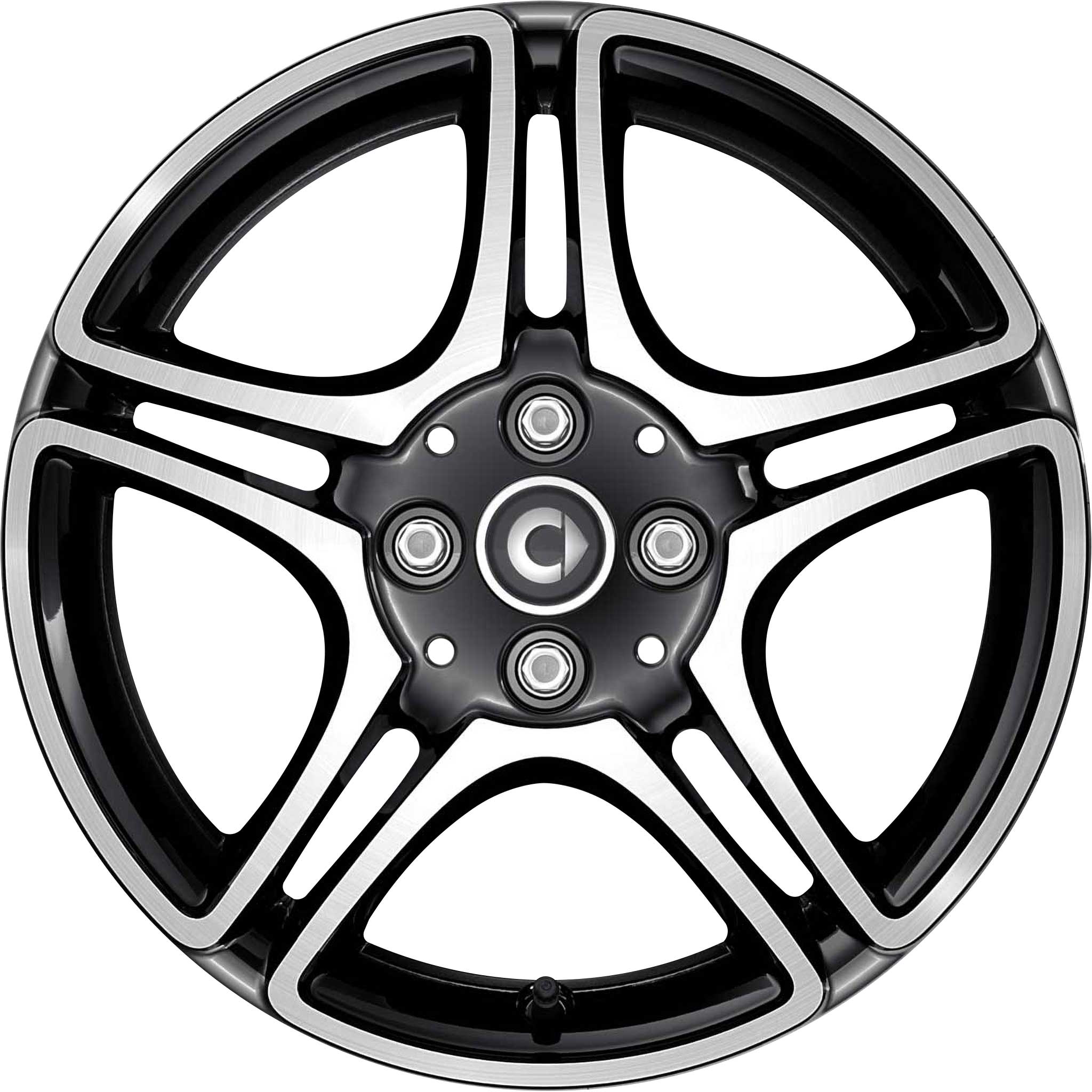 Smart 5 Twin Spoke Black with High Sheen (v1) Alloy Wheel Product Image #3