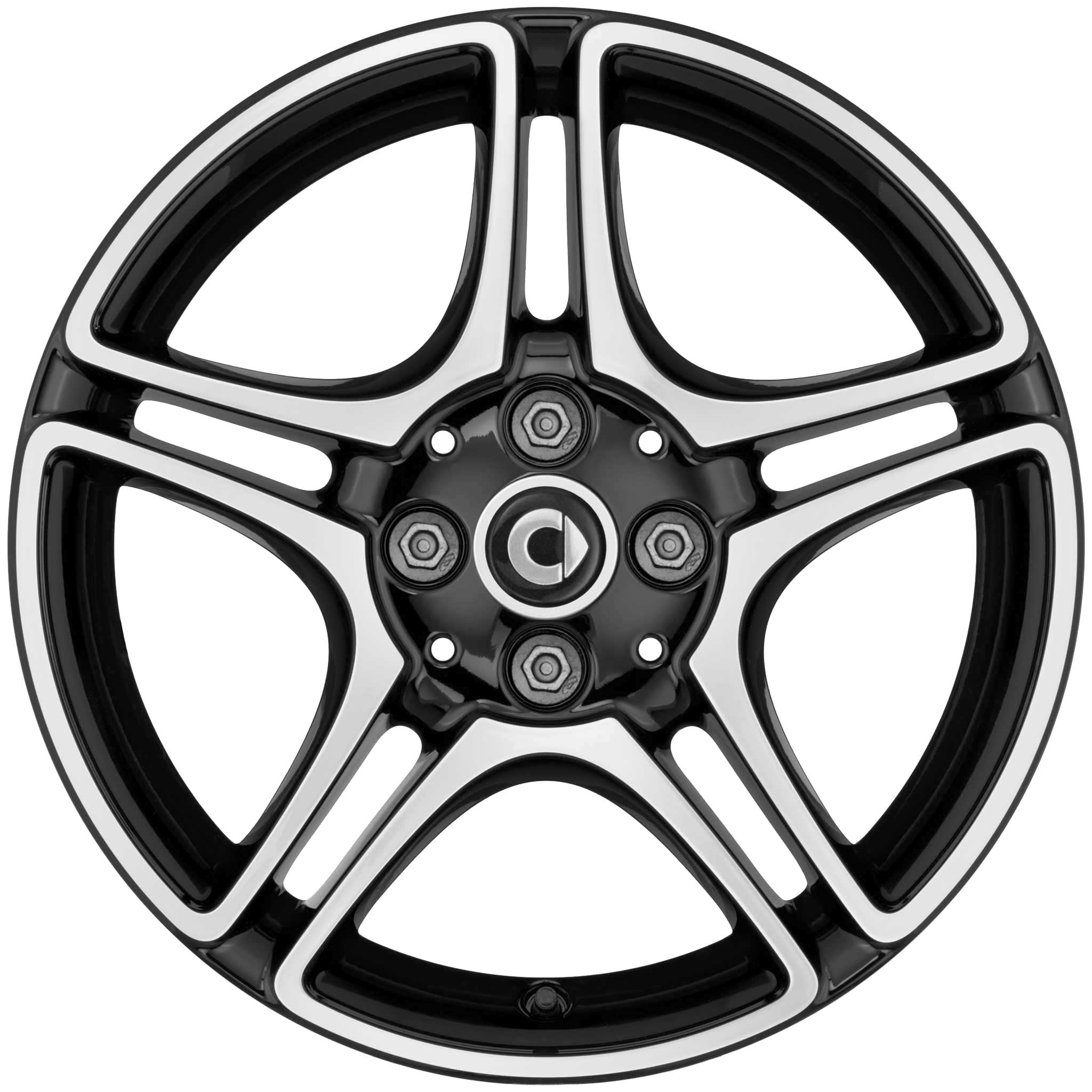 Smart 5 Twin Spoke Black with High Sheen (v1) Alloy Wheel Product Image #1
