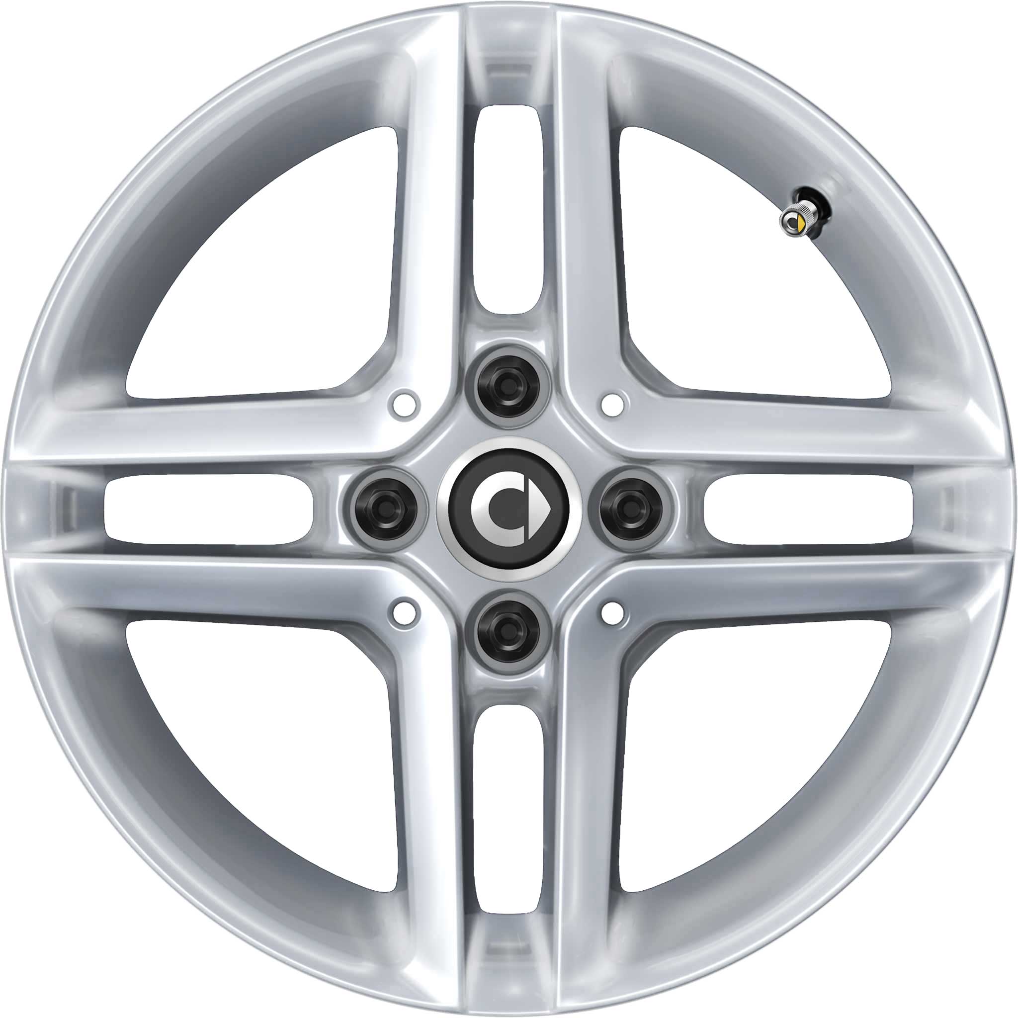 Smart 4 Twin Spoke Vanadium Silver Metallic Alloy Wheel Product Image #1