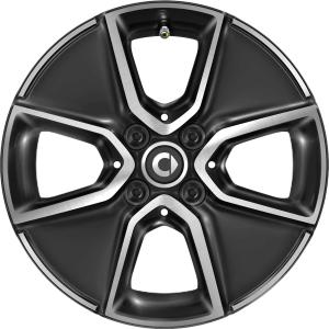 Smart 4 Spoke Black with High Sheen (v2) Alloy Wheel for Smart ForFour W453 - Sizes 15in