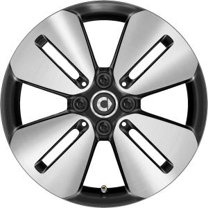 Smart 4 Spoke Black with High Sheen Alloy Wheel for Smart ForFour W453 - Sizes 16in