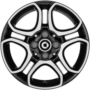 Smart 10 Spoke Black with High Sheen (v2) Alloy Wheel for Smart ForFour W453 - Sizes 15in