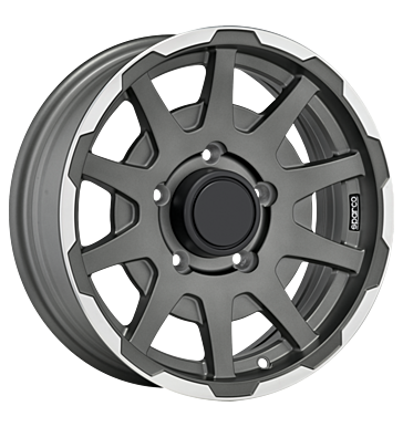 Sparco Dakar Matt Dark Grey Lip Polished Alloy Wheel Product Image #1