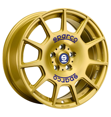 Sparco Terra Gold with Blue Writing Alloy Wheel Product Image #1