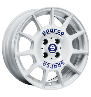 Sparco Terra White with Blue Writing Alloy Wheel Product Image #1